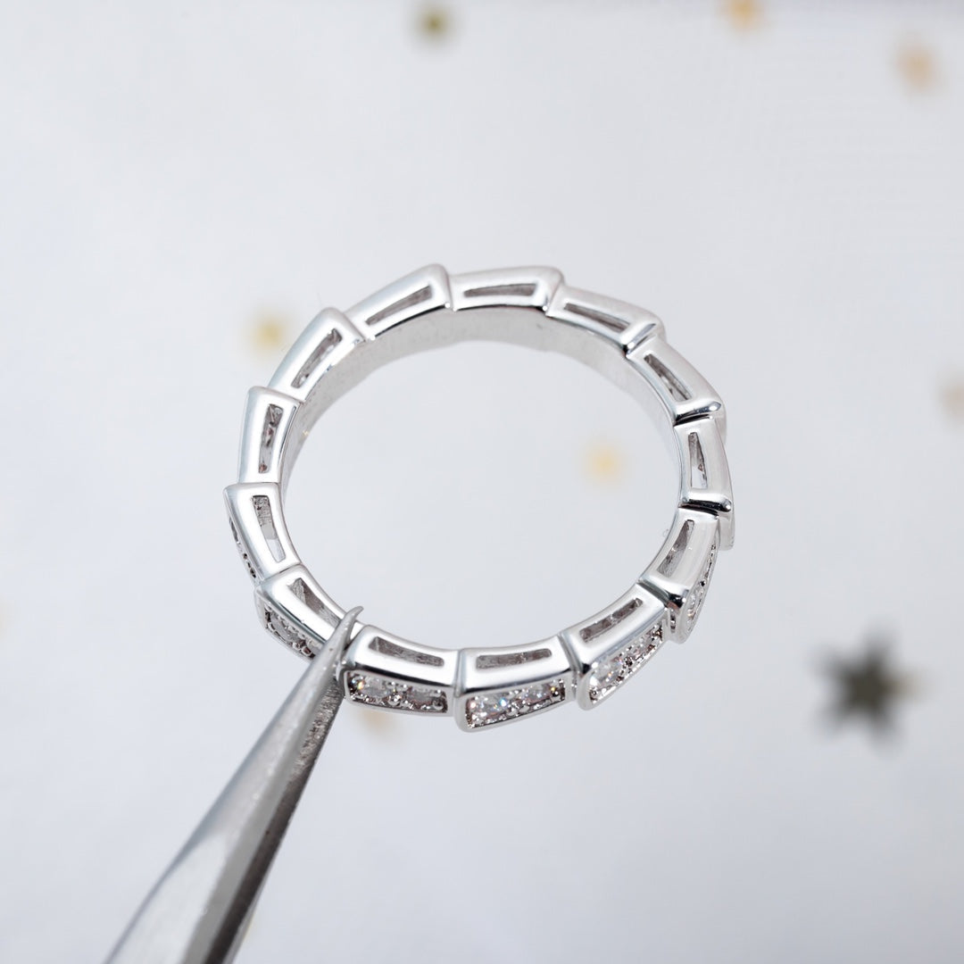 [Love Lucky]SERPENTI RING SILVER DIAMOND PAVED 3MM