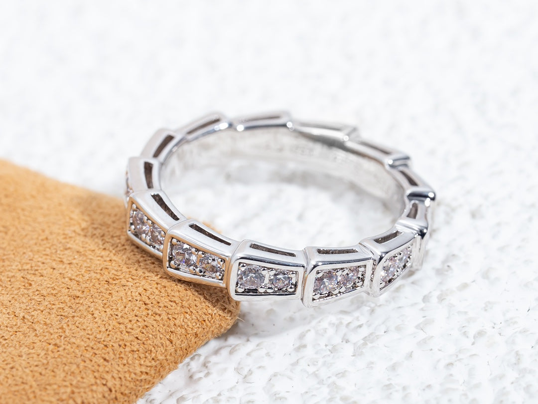 [Love Lucky]SERPENTI RING SILVER DIAMOND PAVED 3MM