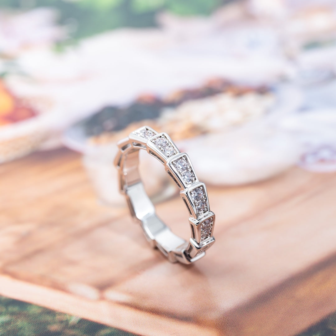 [Love Lucky]SERPENTI RING SILVER DIAMOND PAVED 3MM
