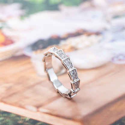 [Love Lucky]SERPENTI RING SILVER DIAMOND PAVED 3MM