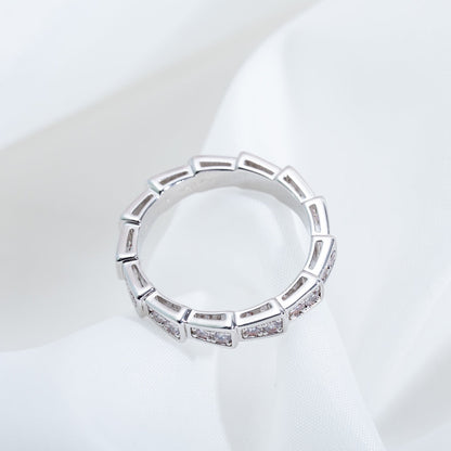 [Love Lucky]SERPENTI RING SILVER DIAMOND PAVED 3MM