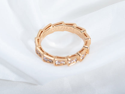 [Love Lucky]SERPENTI RING PINK GOLD DIAMOND PAVED 3MM