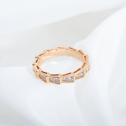 [Love Lucky]SERPENTI RING PINK GOLD DIAMOND PAVED 3MM