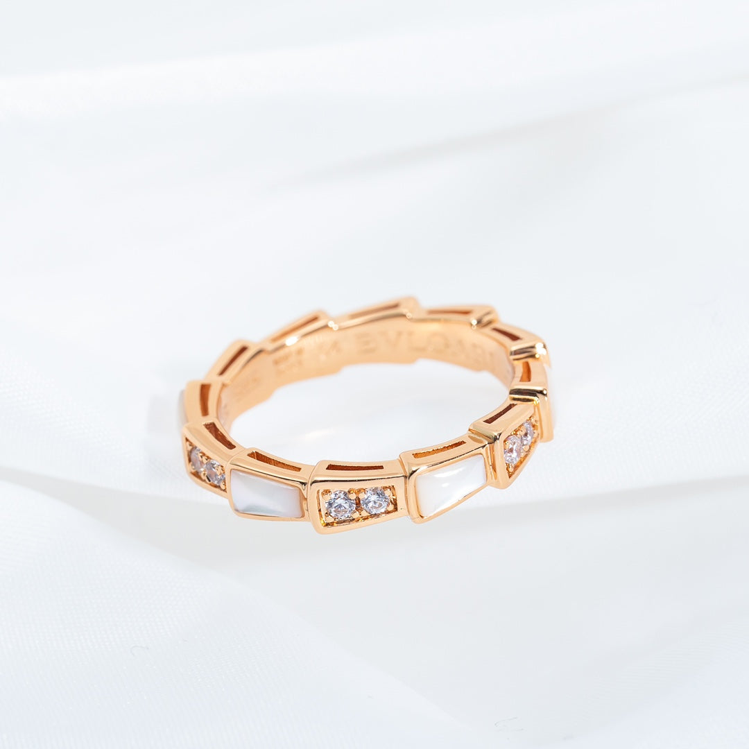 [Love Lucky]SERPENTI RING PINK GOLD DIAMOND MOP 3MM