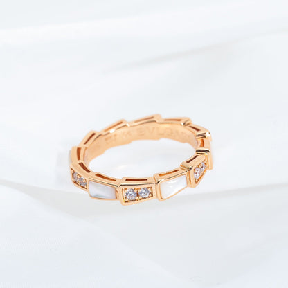 [Love Lucky]SERPENTI RING PINK GOLD DIAMOND MOP 3MM
