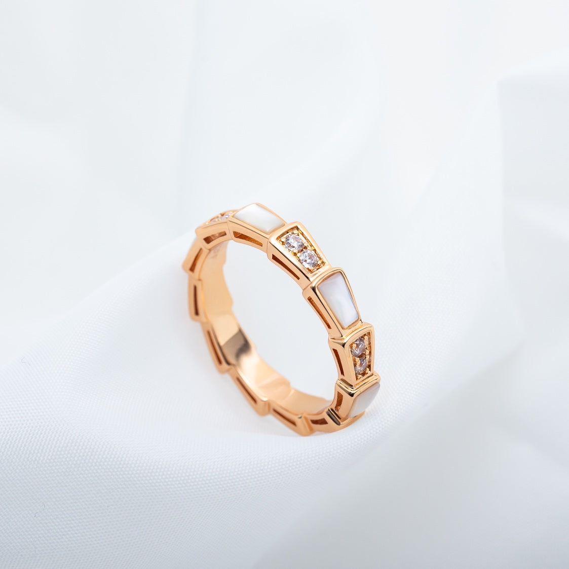 [Love Lucky]SERPENTI RING PINK GOLD DIAMOND MOP 3MM