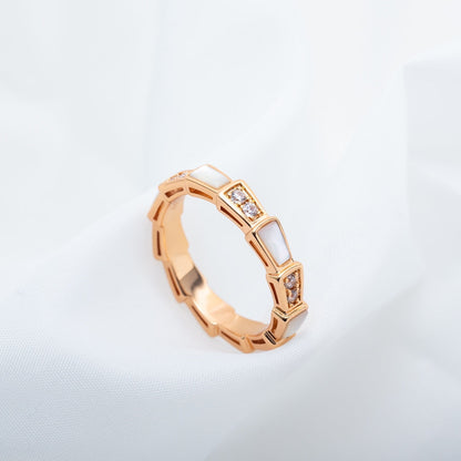 [Love Lucky]SERPENTI RING PINK GOLD DIAMOND MOP 3MM