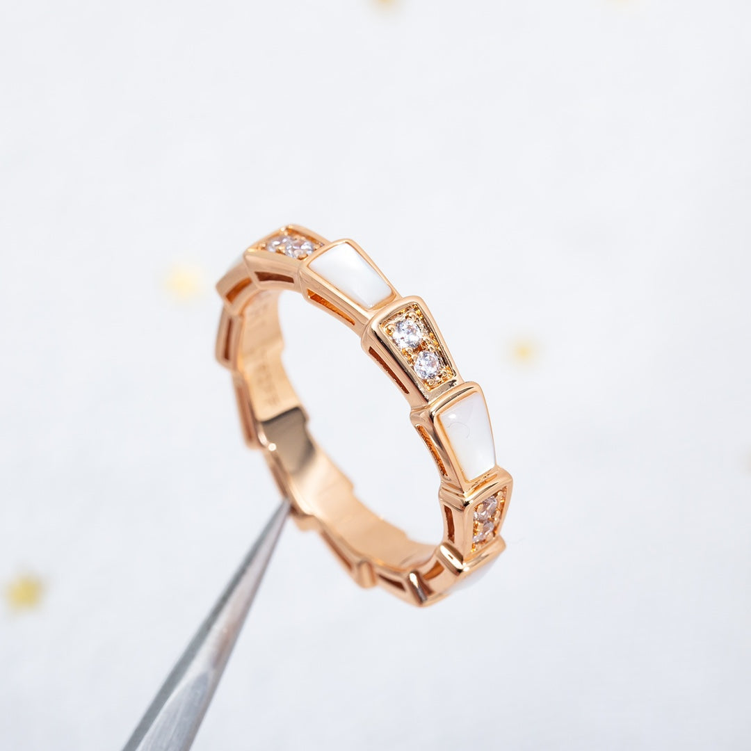 [Love Lucky]SERPENTI RING PINK GOLD DIAMOND MOP 3MM