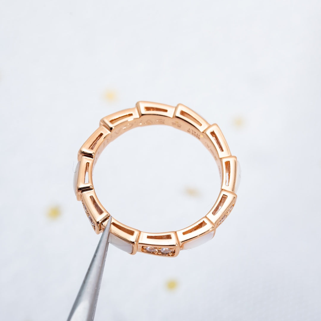 [Love Lucky]SERPENTI RING PINK GOLD DIAMOND MOP 3MM