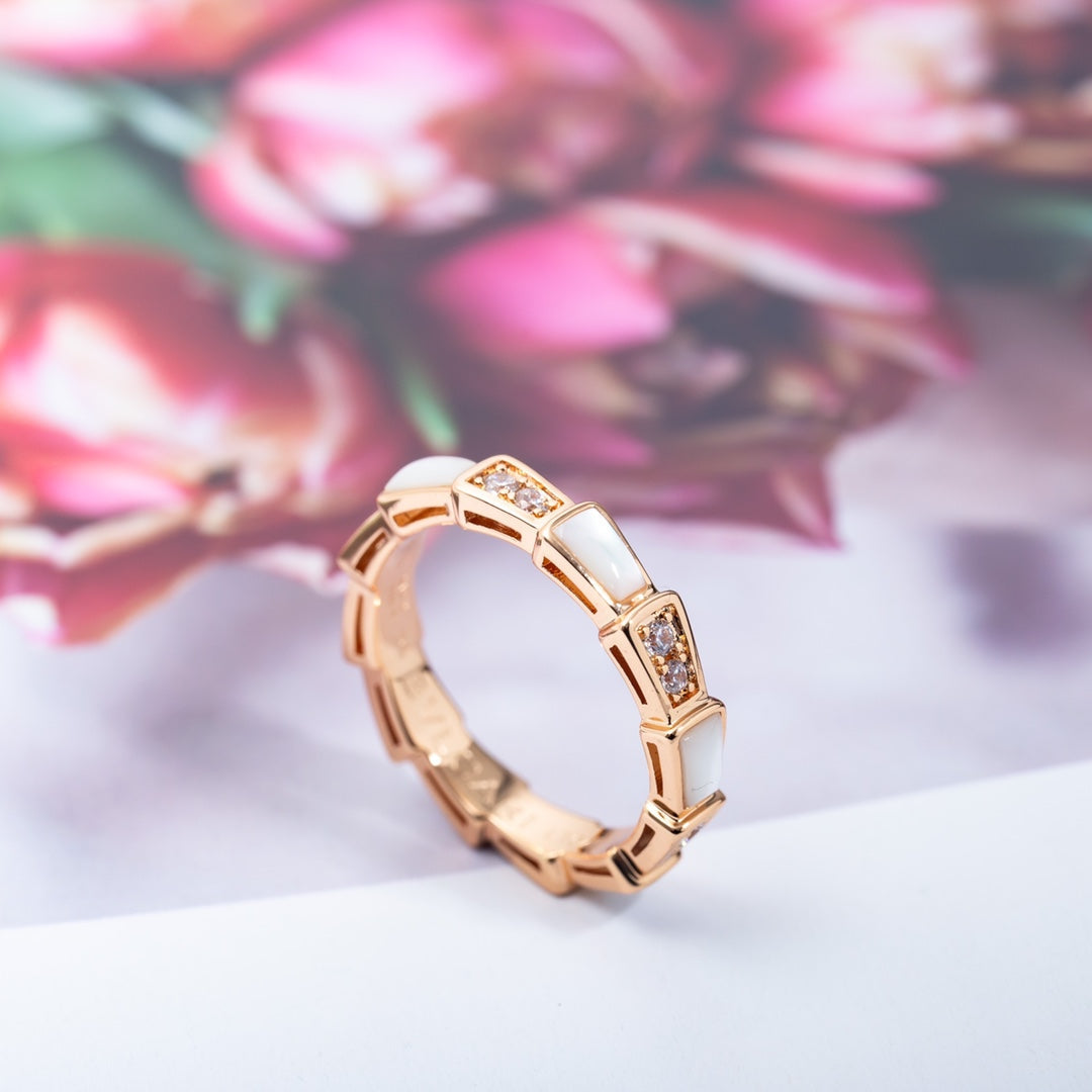 [Love Lucky]SERPENTI RING PINK GOLD DIAMOND MOP 3MM