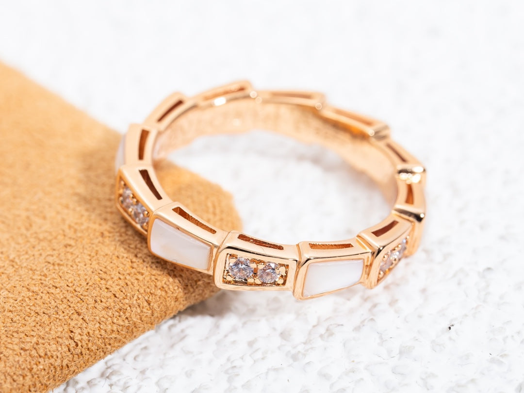 [Love Lucky]SERPENTI RING PINK GOLD DIAMOND MOP 3MM