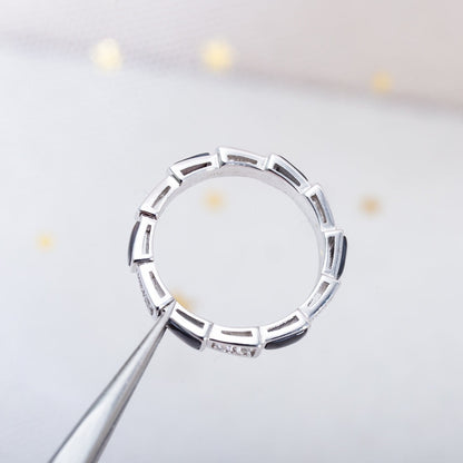 [Love Lucky]SERPENTI RING SILVER  DIAMOND BLACK MOP 3MM