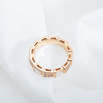 [Love Lucky]SERPENTI RING PINK GOLD MOP DIAMOND PAVED 4MM