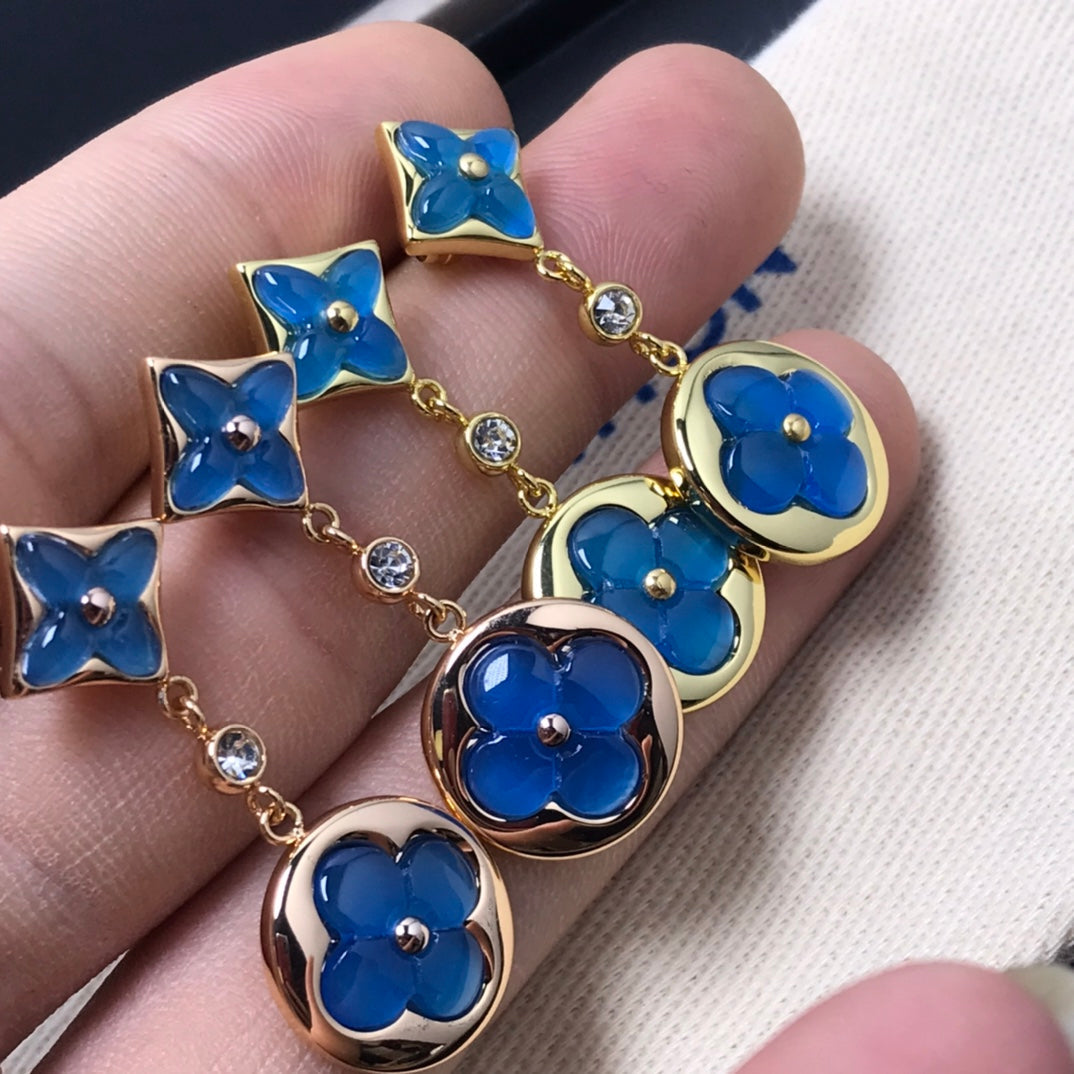 [Love Lucky]STAR AND SUN AGATE DIAMOND EARRINGS