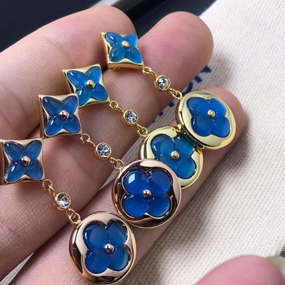 [Love Lucky]STAR AND SUN AGATE DIAMOND EARRINGS