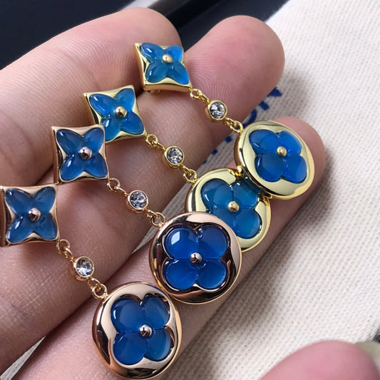[Love Lucky]STAR AND SUN AGATE DIAMOND EARRINGS