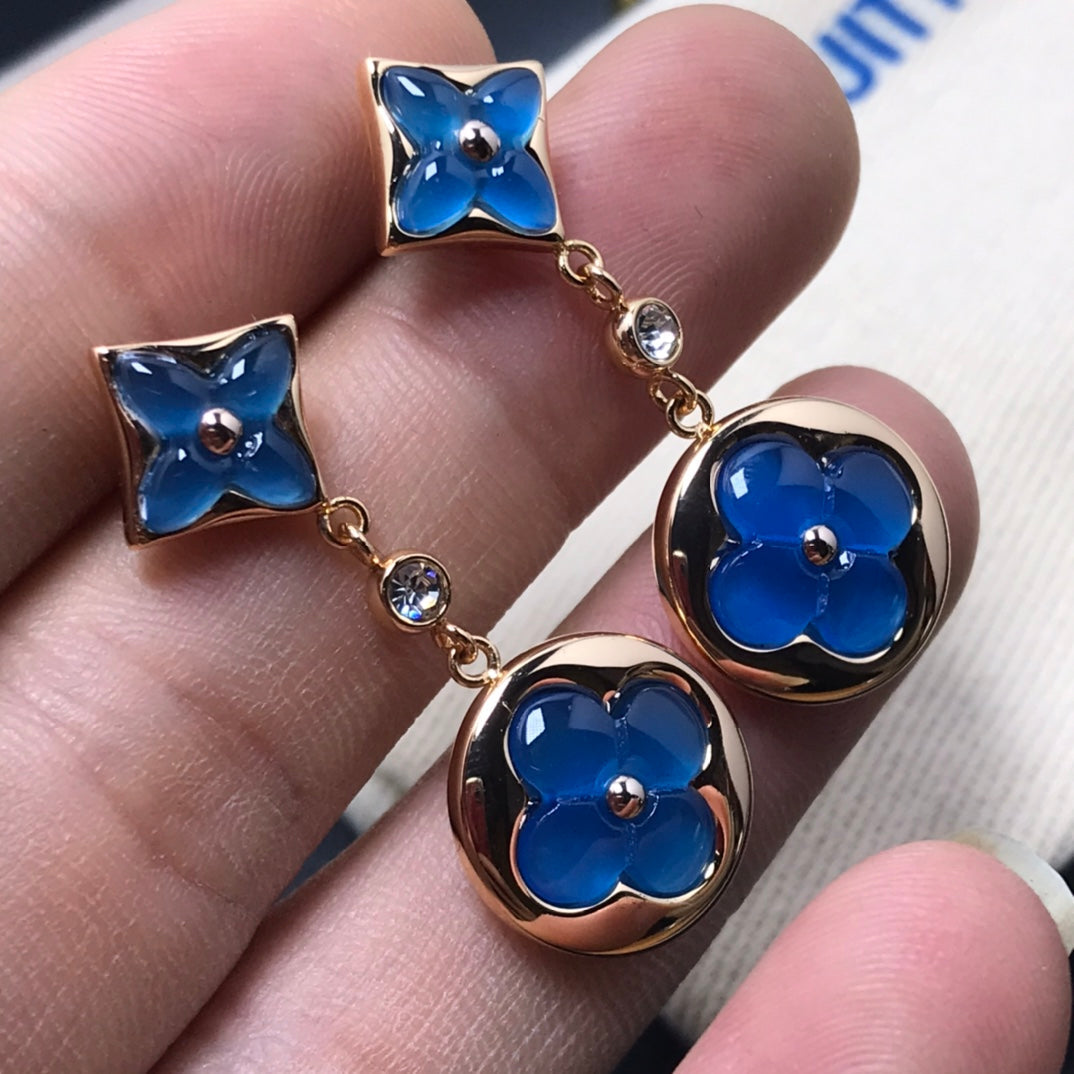 [Love Lucky]STAR AND SUN AGATE DIAMOND EARRINGS