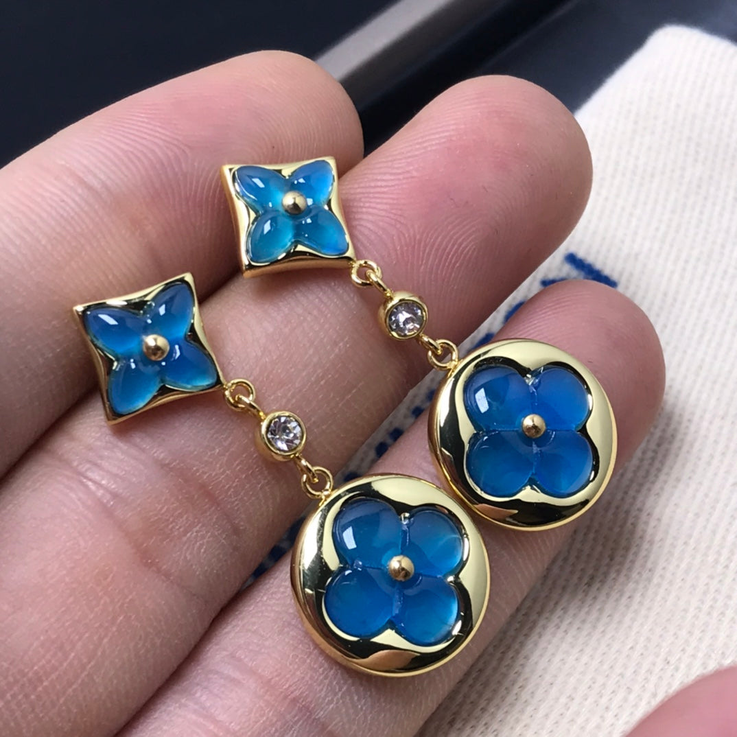 [Love Lucky]STAR AND SUN AGATE DIAMOND EARRINGS