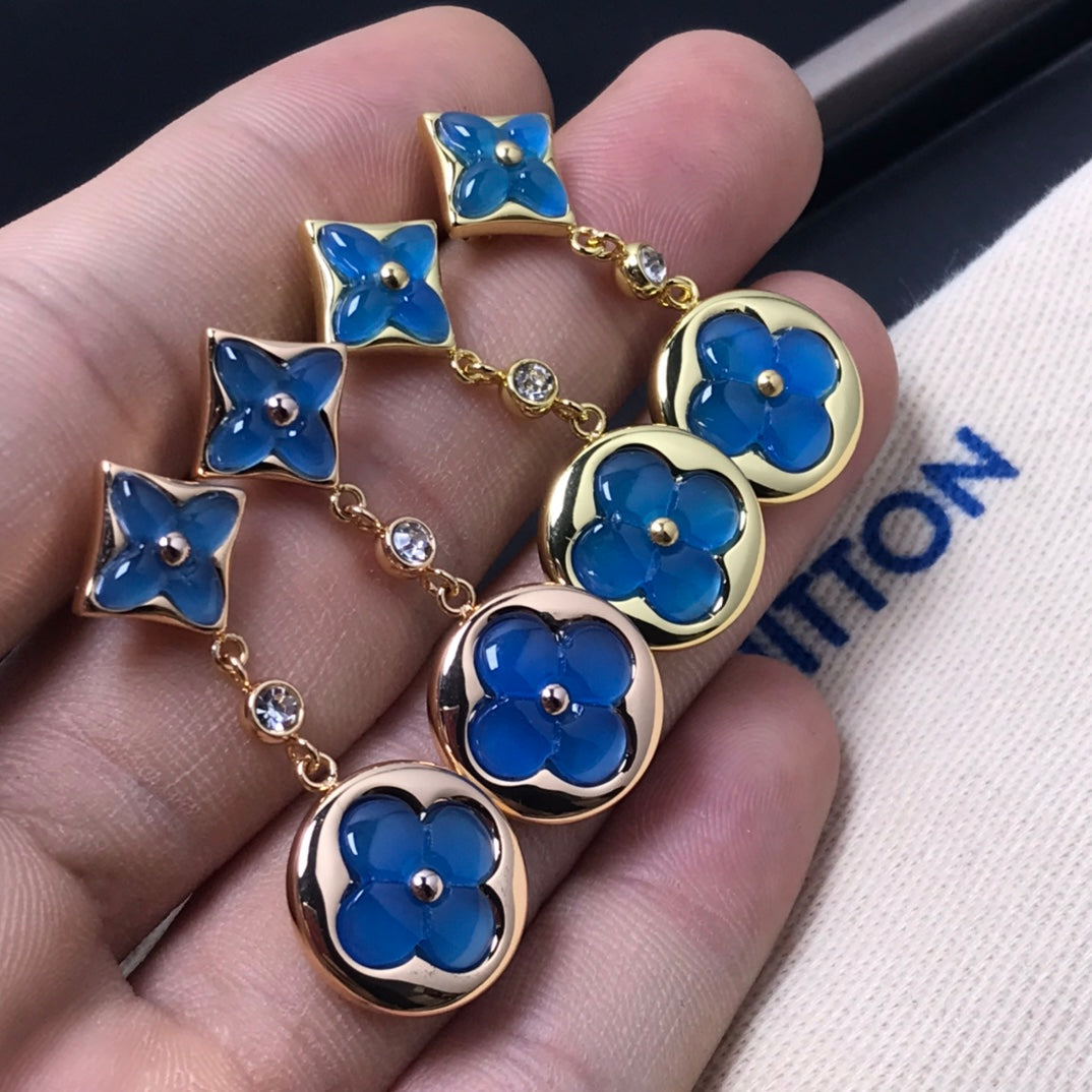 [Love Lucky]STAR AND SUN AGATE DIAMOND EARRINGS
