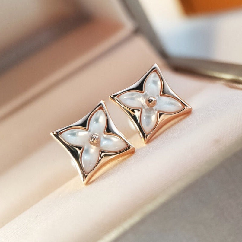 [Love Lucky]STAR MOP PINK GOLD EARRINGS