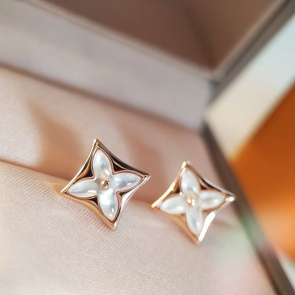 [Love Lucky]STAR MOP PINK GOLD EARRINGS