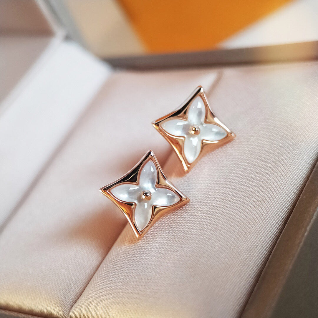 [Love Lucky]STAR MOP PINK GOLD EARRINGS