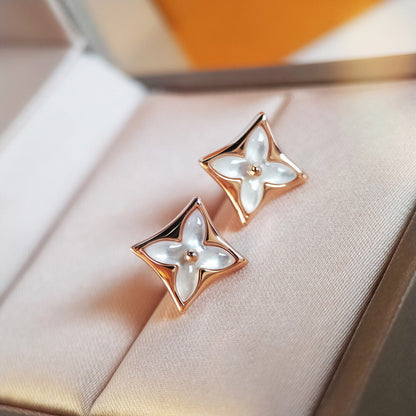 [Love Lucky]STAR MOP PINK GOLD EARRINGS