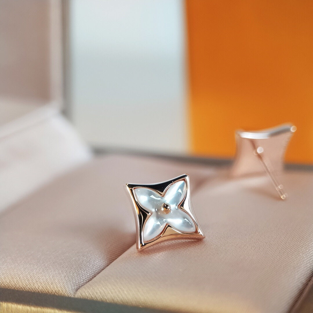 [Love Lucky]STAR MOP PINK GOLD EARRINGS