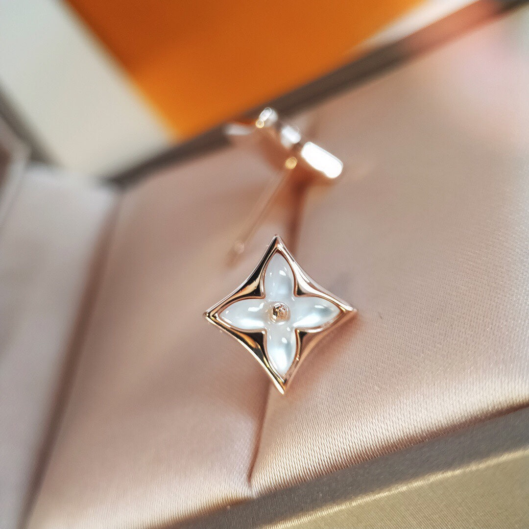 [Love Lucky]STAR MOP PINK GOLD EARRINGS