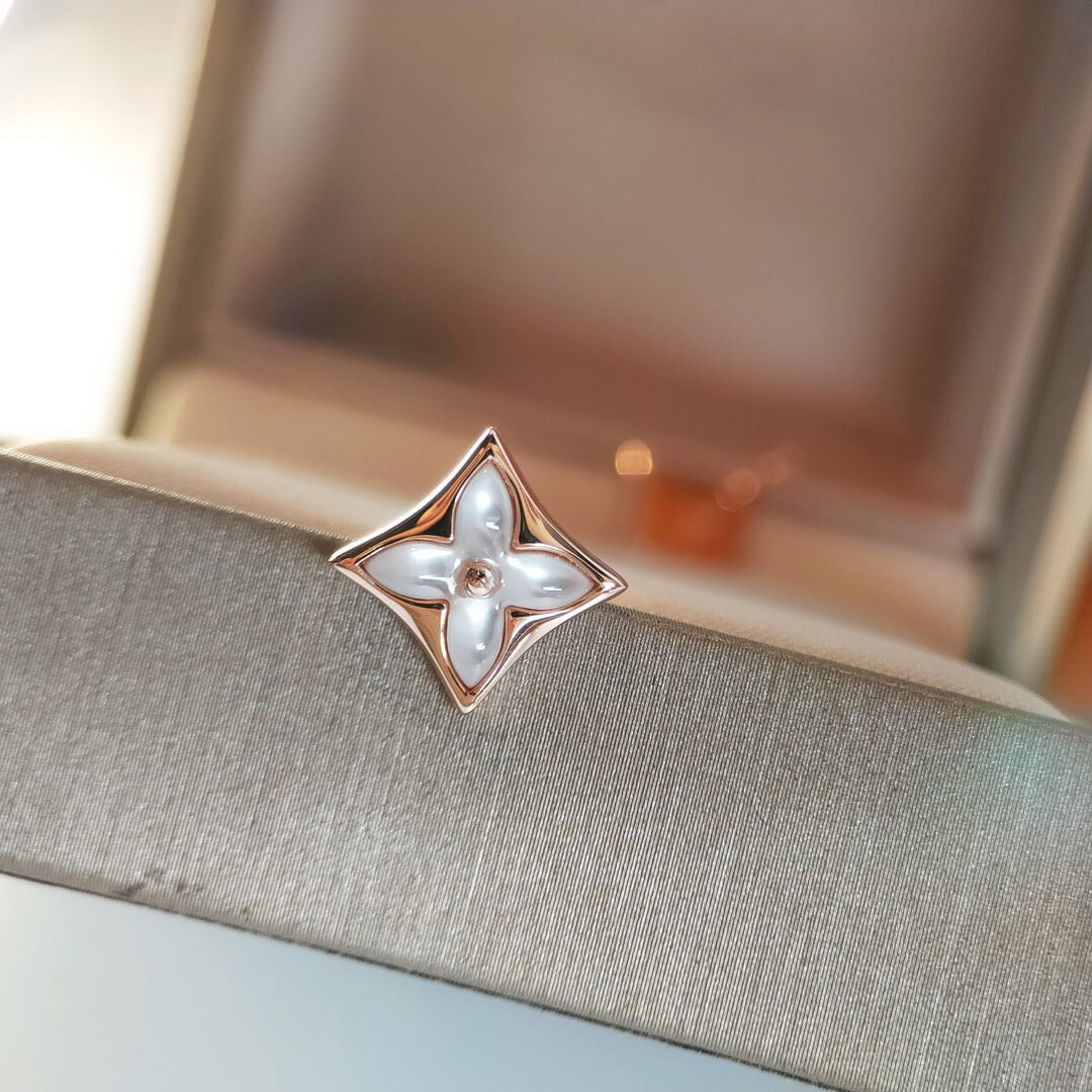 [Love Lucky]STAR MOP PINK GOLD EARRINGS