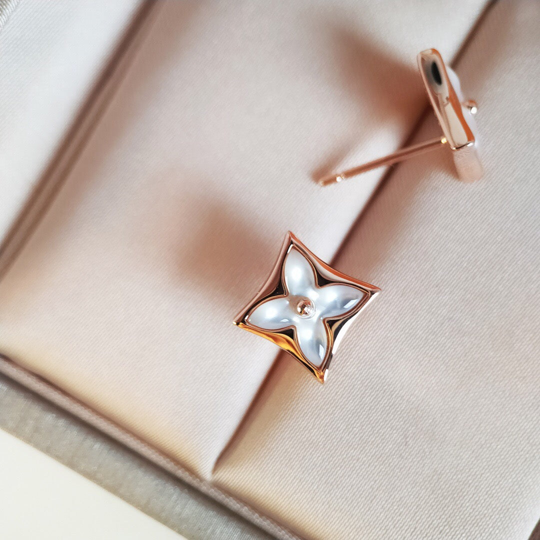 [Love Lucky]STAR MOP PINK GOLD EARRINGS