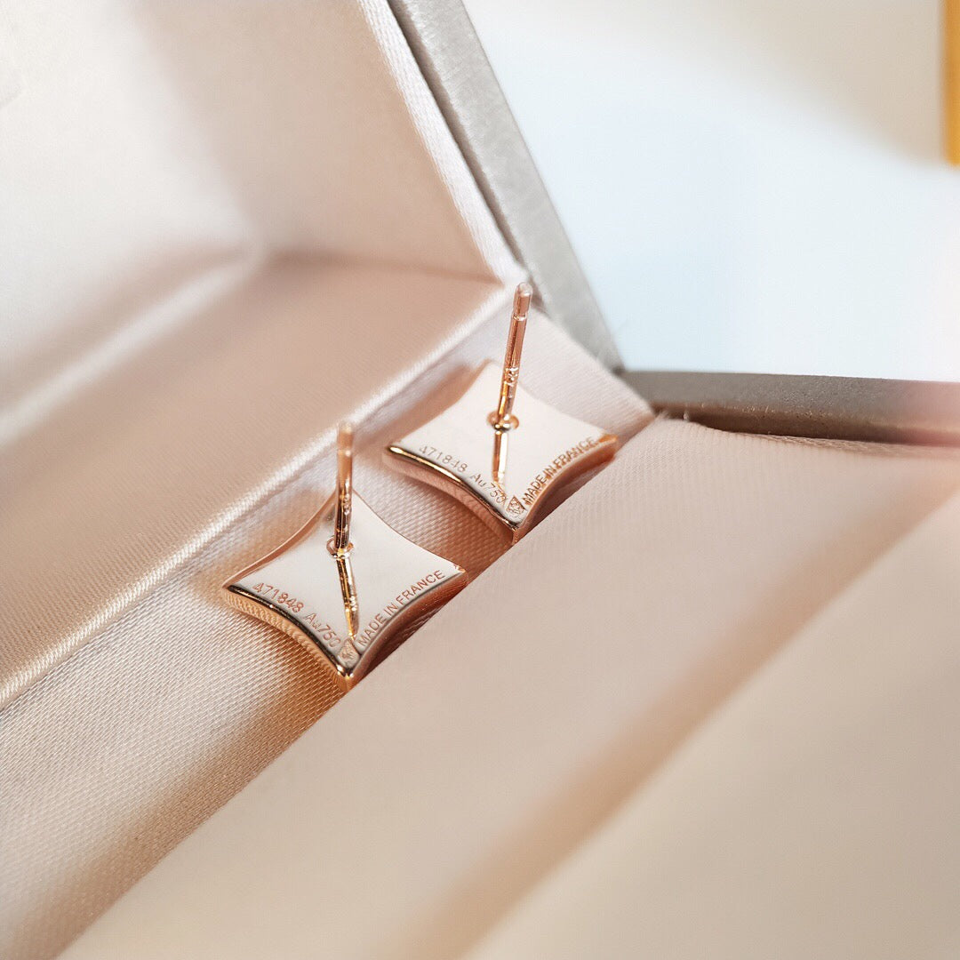 [Love Lucky]STAR MOP PINK GOLD EARRINGS