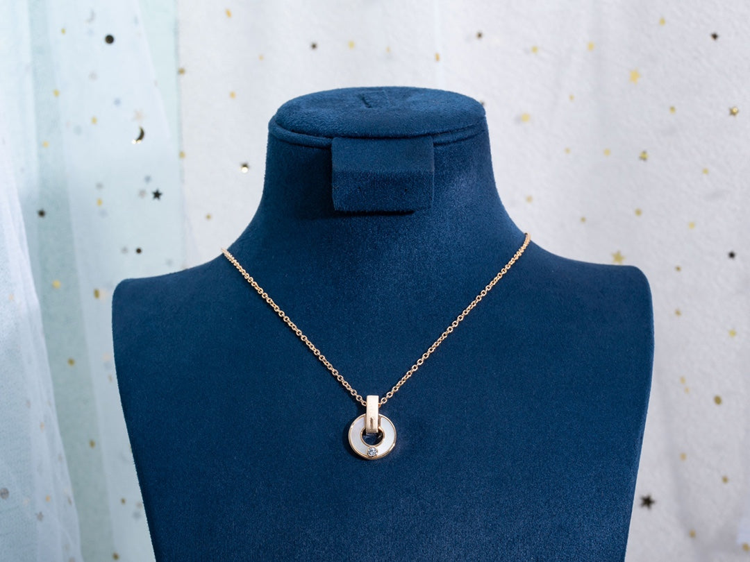[Love Lucky]GARI NECKLACE PINK GOLD MOP
