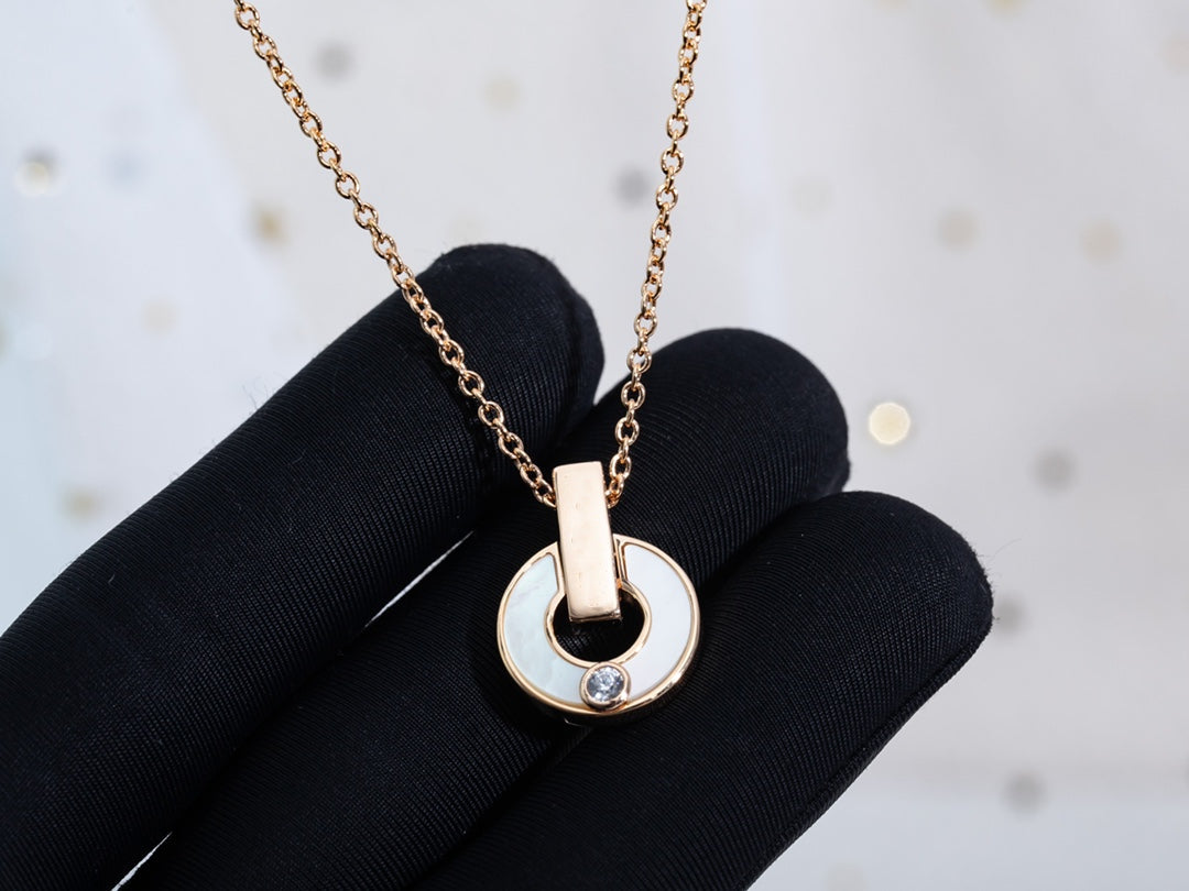[Love Lucky]GARI NECKLACE PINK GOLD MOP
