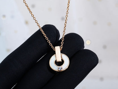 [Love Lucky]GARI NECKLACE PINK GOLD MOP