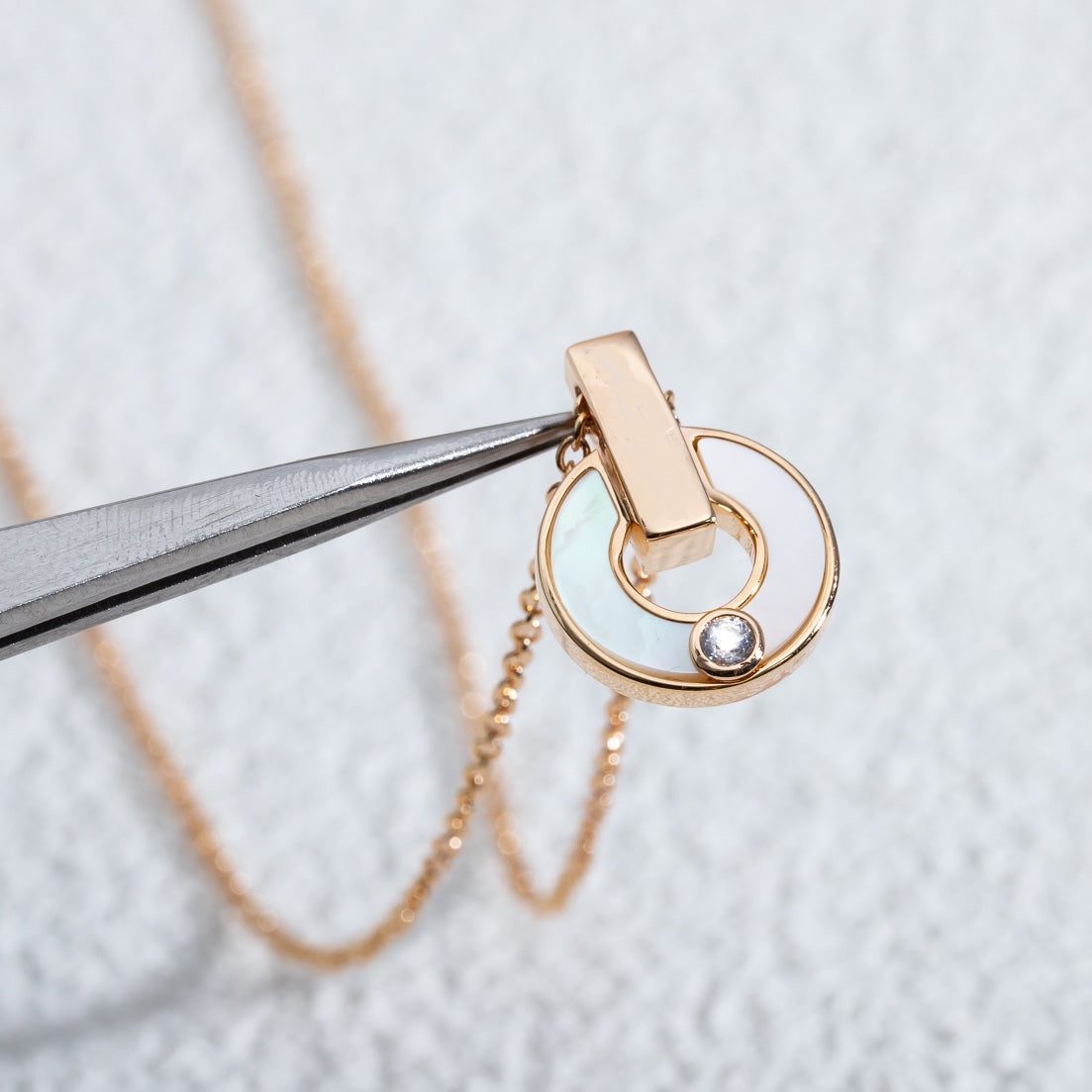 [Love Lucky]GARI NECKLACE PINK GOLD MOP