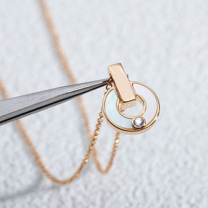 [Love Lucky]GARI NECKLACE PINK GOLD MOP