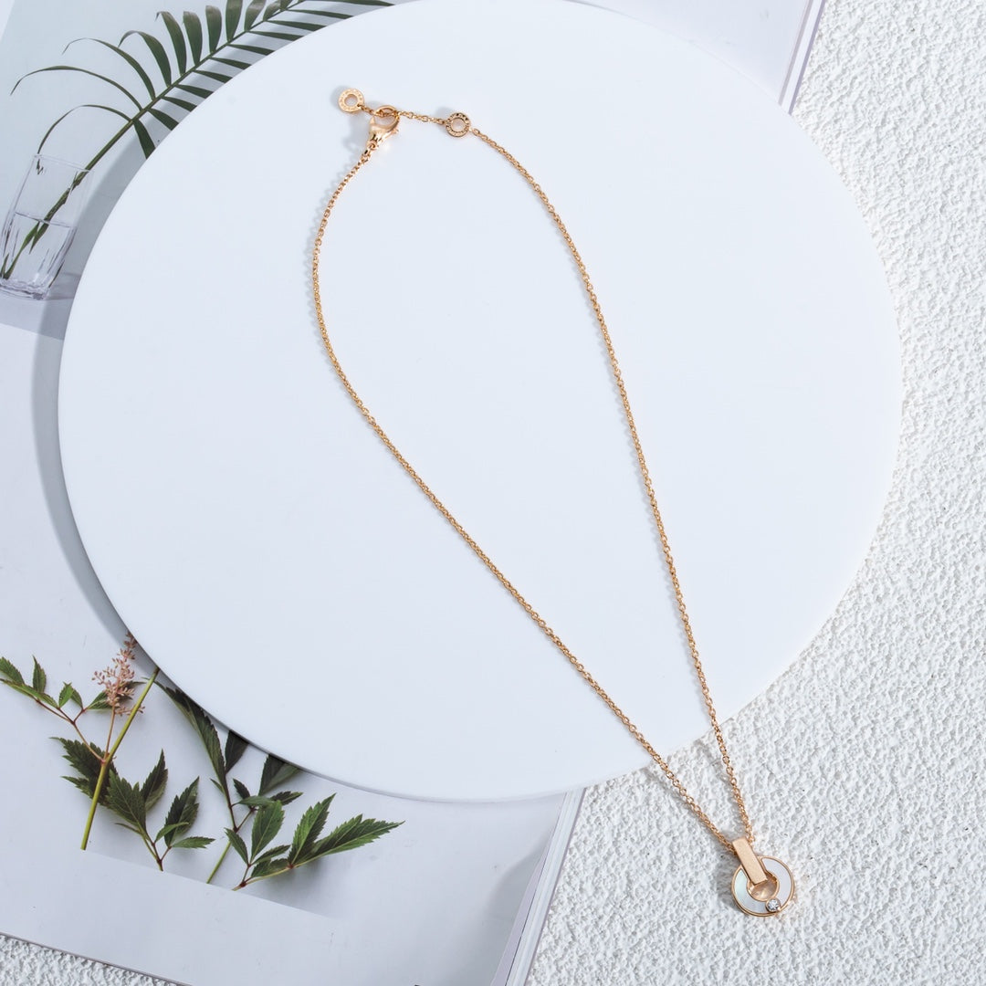 [Love Lucky]GARI NECKLACE PINK GOLD MOP