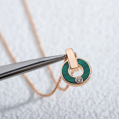 [Love Lucky]GARI NECKLACE PINK GOLD MALACHITE