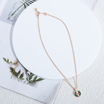 [Love Lucky]GARI NECKLACE PINK GOLD MALACHITE
