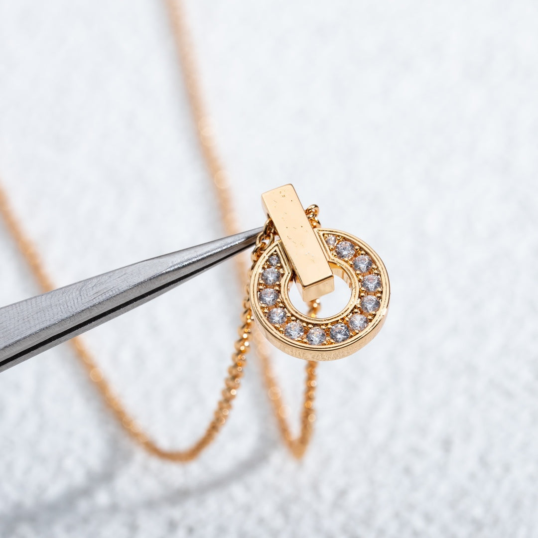 [Love Lucky]GARI NECKLACE PINK GOLD DIAMOND
