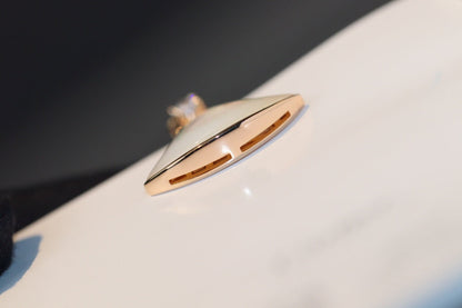 [Love Lucky]DREAM NECKLACE WHITE MOP PINK GOLD 1 DIAMOND