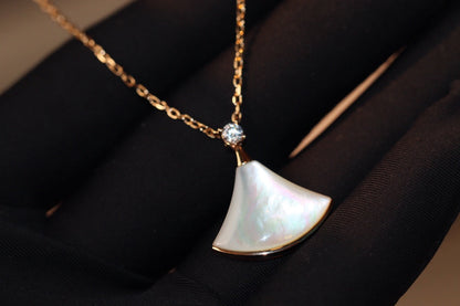 [Love Lucky]DREAM NECKLACE WHITE MOP PINK GOLD 1 DIAMOND