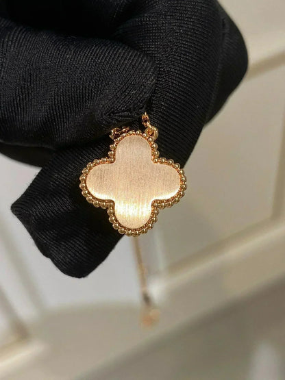 [Love Lucky]CLOVER 15MM DIAMOND RHODONITE NECKLACE