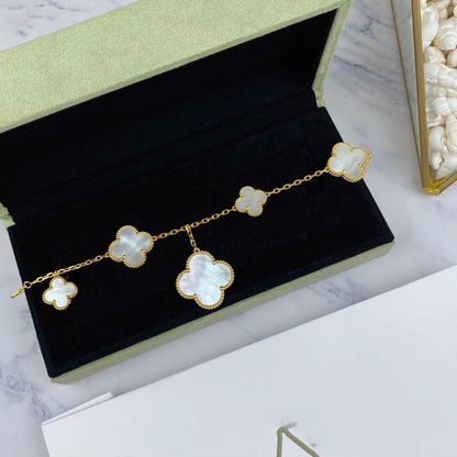 [Love Lucky]MAGIC CLOVER MOP GOLD BRACELET 5 MOTIFS