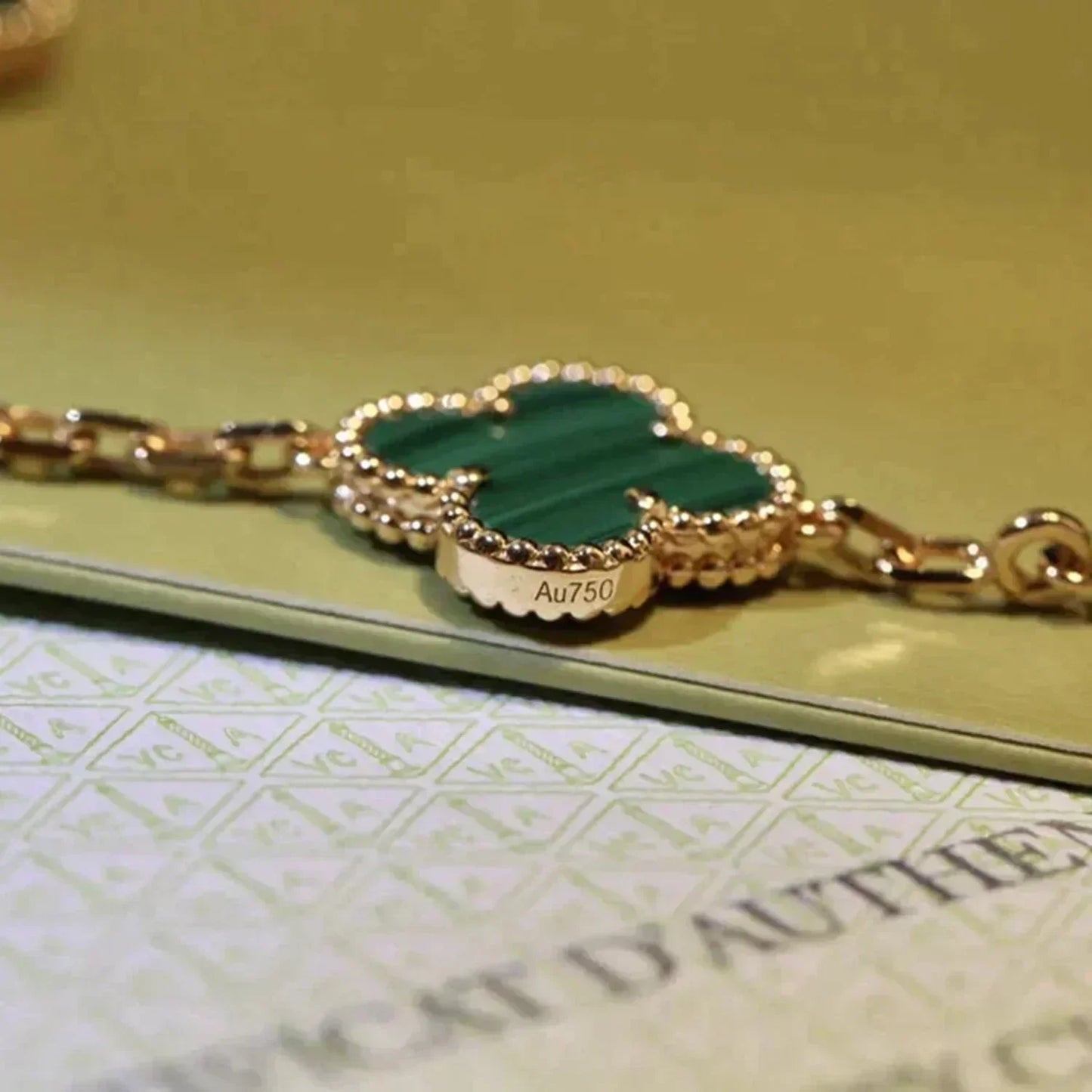 [Love Lucky]CLOVER 5 MOTIFS MALACHITE BRACELET