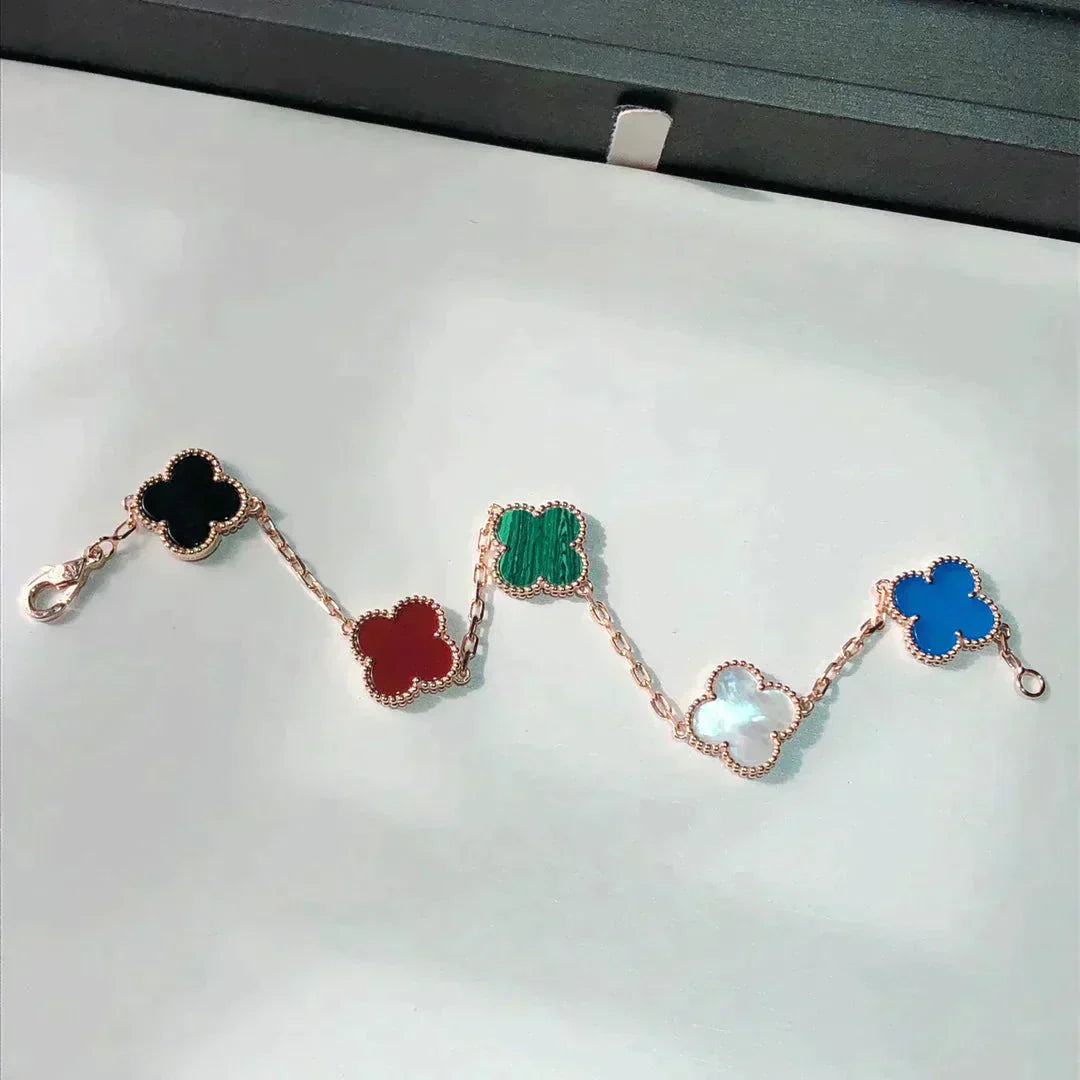 [Love Lucky]CLOVER 5 MOTIFS MULTICOLOR  BRACELET
