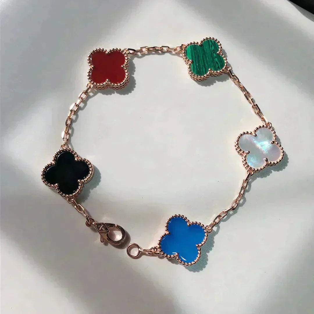 [Love Lucky]CLOVER 5 MOTIFS MULTICOLOR  BRACELET
