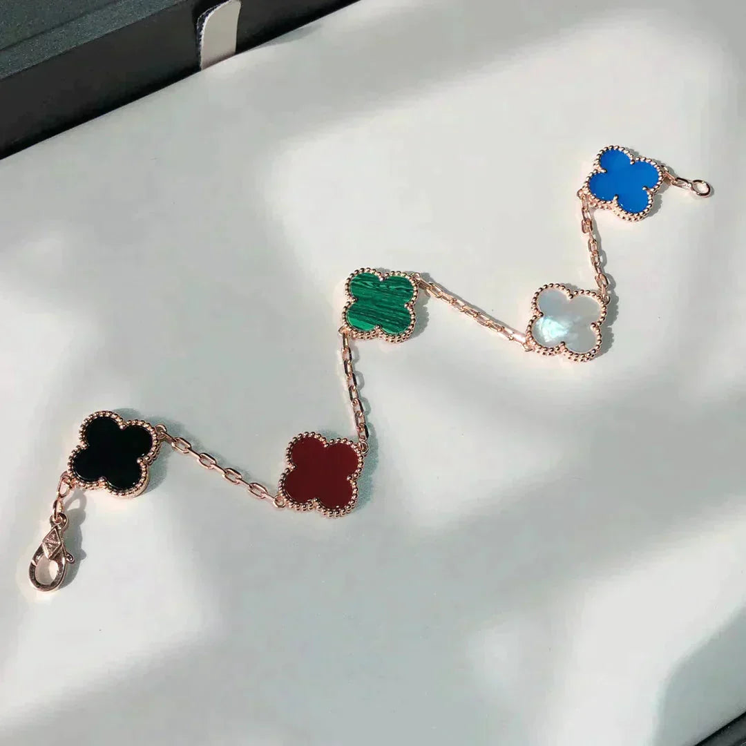 [Love Lucky]CLOVER 5 MOTIFS MULTICOLOR  BRACELET