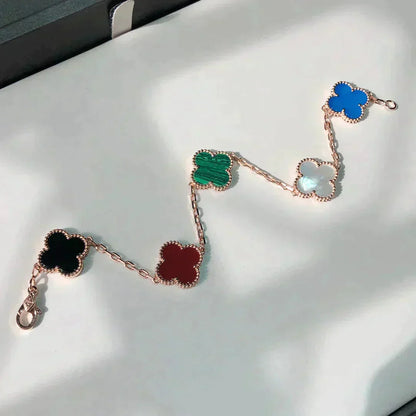 [Love Lucky]CLOVER 5 MOTIFS MULTICOLOR  BRACELET